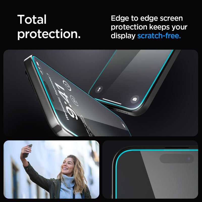 Spigen Apple iPhone 15 Pro Max EZ Fit Screen Protector Case Sensor Protection - 2 PACK